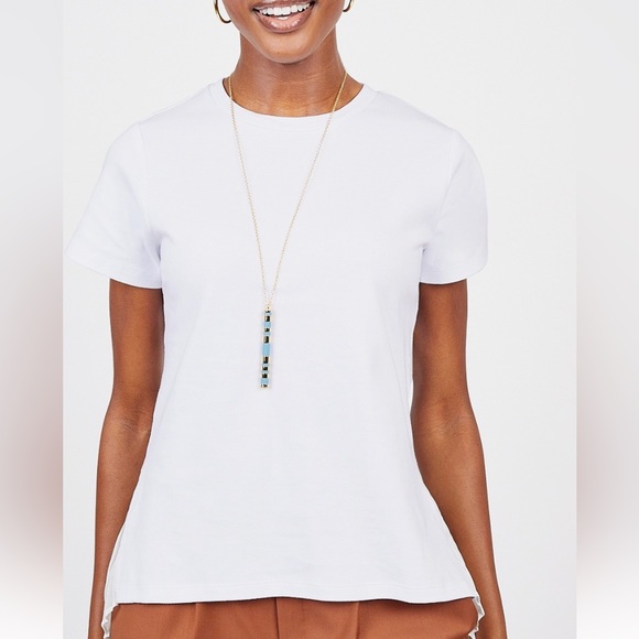 Sabié White Pleated Back Tee - Picture 3 of 3